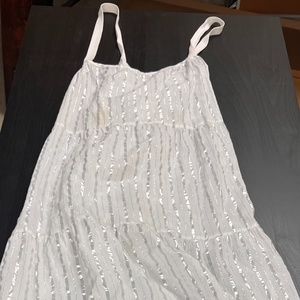 Silver Striped Maxi Cover-Up